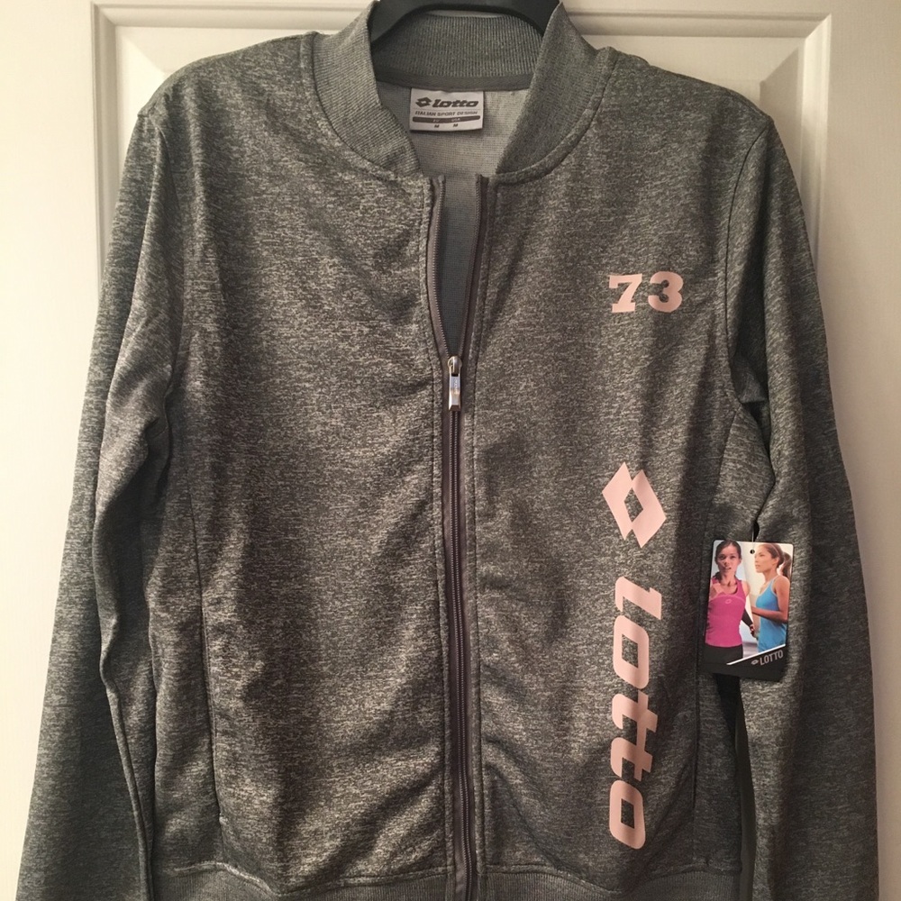 NWT Lotto Italian Sport Design Gray ZIP Up